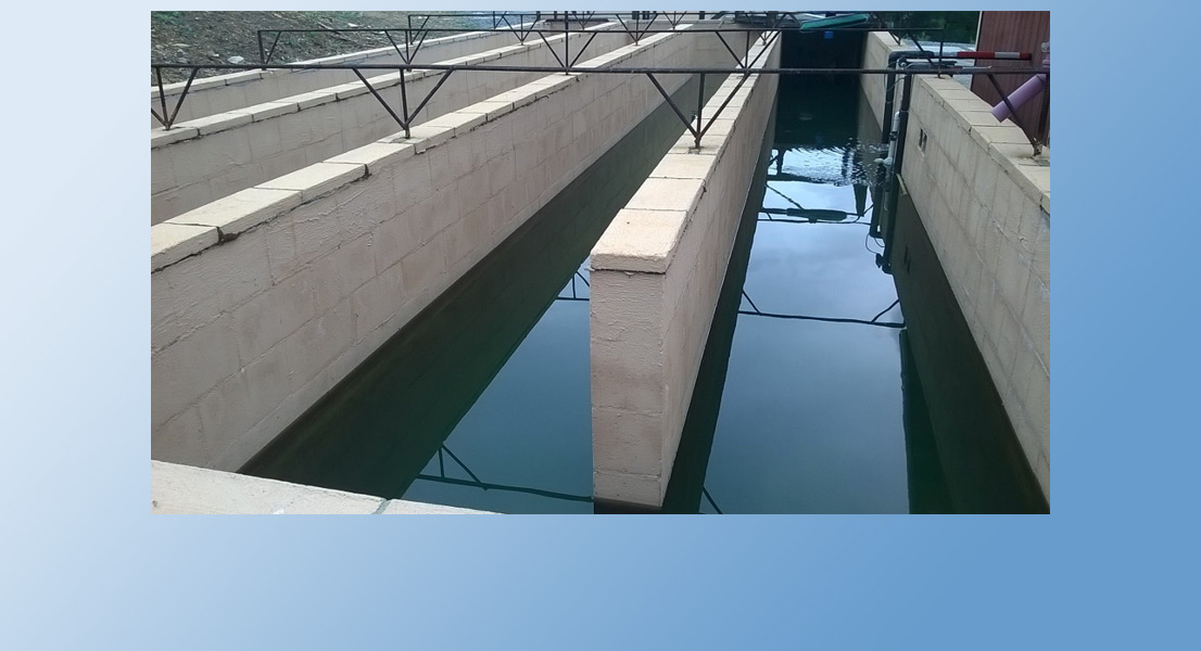 The Chlorine Contact Chamber provides sufficient detention time for Chlorine to kill pathogens before the clean water is released back to the environment. When discharging the to the Calaveras River, this water is chemically dechlorinated to prevent chlorine from coming in contact with wildlife.