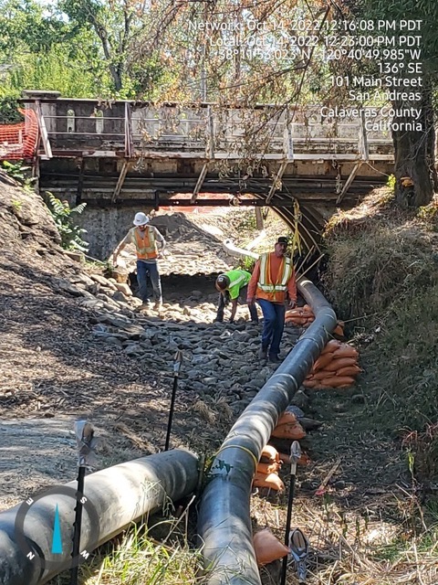 sewer maintenance and upgrades along the San Andreas creek